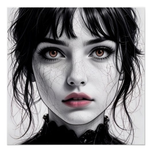 Visage de porcelaine regard d'âme fêlée.  ポスター (正面)