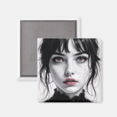 Visage de porcelaine regard d'âme fêlée.  マグネット (正面/裏面)