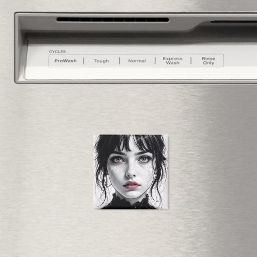 Visage de porcelaine regard d'âme fêlée.  マグネット (インサイチュ (食洗機))