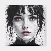 Visage de porcelaine regard d'âme fêlée.  マグネット (正面)