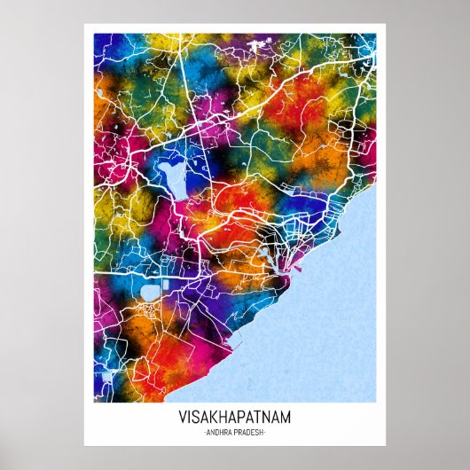 Visakhapatnam Andhra Pradesh Map ポスター (正面)