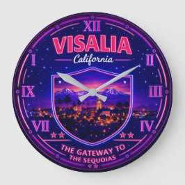 Visalia California Gateway to the Sequoias ラージ壁時計