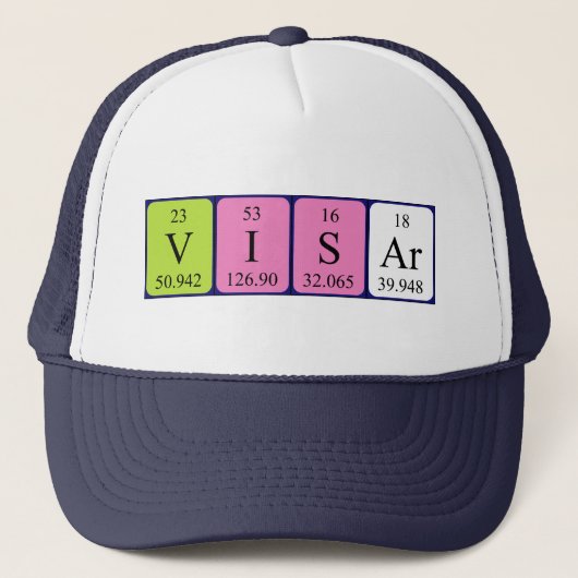 Visar周期表名hat キャップ (正面)