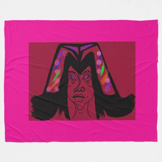 Viscountess with Headdress フリースブランケット (正面(横))