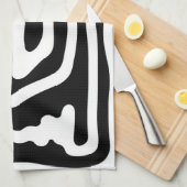 Viseグリップ:抽象芸術ブラック&ホワイト キッチンタオル (四つ折り)