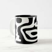 Viseグリップ:抽象芸術ブラック&ホワイト ツートーンマグカップ (正面左)