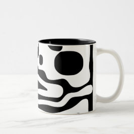 Viseグリップ：抽象芸術ブラック&ホワイト ツートーンマグカップ