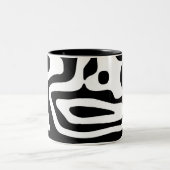 Viseグリップ:抽象芸術ブラック&ホワイト ツートーンマグカップ (中央)
