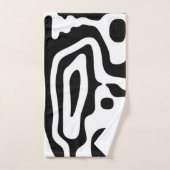 Viseグリップ：抽象芸術ブラック&ホワイト バスタオルセット (ハンドタオル)