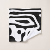 Viseグリップ：抽象芸術ブラック&ホワイト バスタオルセット (ウォッシュタオル)