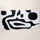 Viseグリップ：抽象芸術ブラック&ホワイト ビーチタオル (正面)