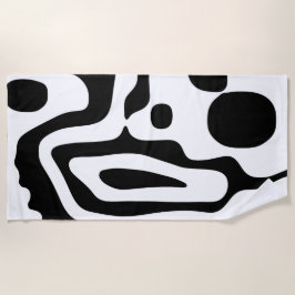 Viseグリップ：抽象芸術ブラック&ホワイト ビーチタオル
