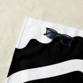 Viseグリップ：抽象芸術ブラック&ホワイト ビーチタオル (インサイチュ)