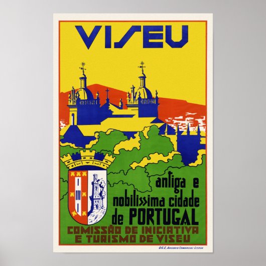 Viseu Portugal Vintage Poster 1934 ポスター (正面)