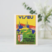 Viseu Portugal Vintage Poster 1934 ポストカード (スタンド正面)