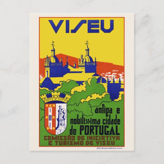 Viseu Portugal Vintage Poster 1934 ポストカード (正面)