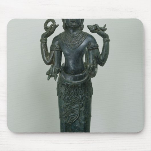 Vishnuの彼の三重の型枠のVishnuの彫像 マウスパッド (正面)