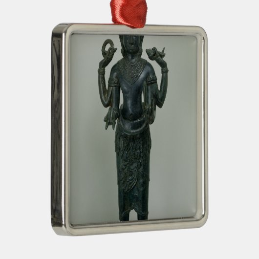 Vishnuの彼の三重の型枠のVishnuの彫像 メタルオーナメント (右)