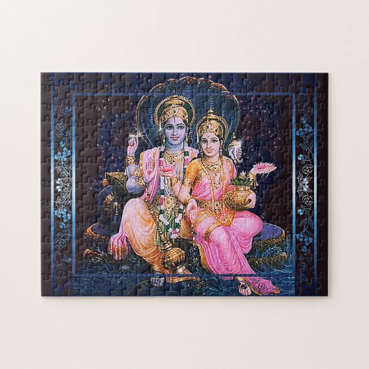Vishnu及びLakshmi -大きいパズル ジグソーパズル (横)