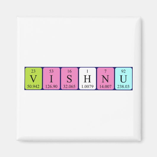 Vishnu周期表名磁石 マグネット (正面)