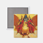 Vishnu、Garuda、Vahana by Raja Ravi Varma マグネット (正面/裏面)
