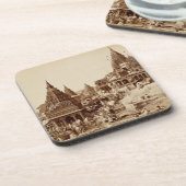 Vishnu Pudおよび他の寺院、Benares (セピア色の写真 コースター (左側)