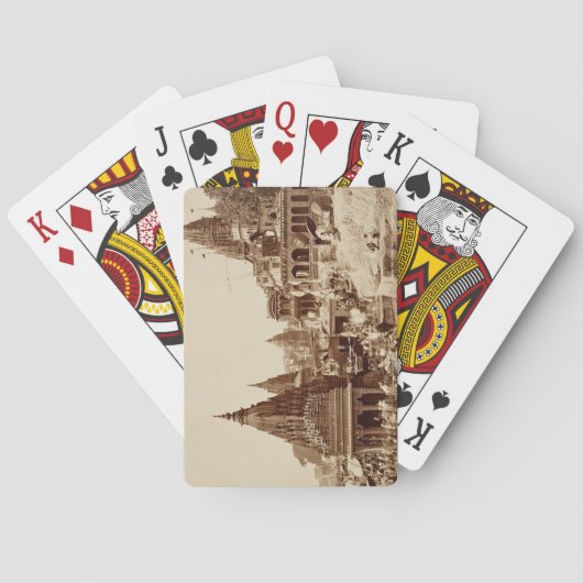 Vishnu Pudおよび他の寺院、Benares (セピア色の写真 トランプ (裏面)