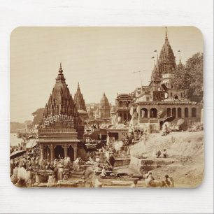 Vishnu Pudおよび他の寺院、Benares (セピア色の写真 マウスパッド