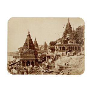 Vishnu Pudおよび他の寺院、Benares (セピア色の写真 マグネット
