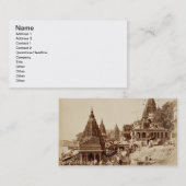 Vishnu Pudおよび他の寺院、Benares (セピア色の写真 名刺 (正面/裏面)