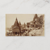 Vishnu Pudおよび他の寺院、Benares (セピア色の写真 名刺 (裏面)