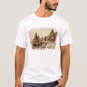Vishnu Pudおよび他の寺院、Benares (セピア色の写真 Tシャツ