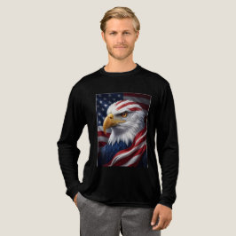 VISHNX マジェスティック アメリカンイーグル 愛国グラフィック トライブレンドTシャツ