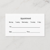 Vision 気に Optometristアポイントメント名刺 名刺 (裏面)