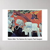 Vision After The Sermon By Eugene Paul Gauguin ポスター (正面)