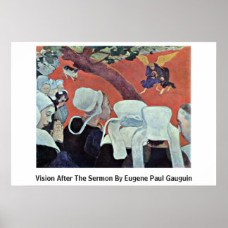 Vision After The Sermon By Eugene Paul Gauguin ポスター