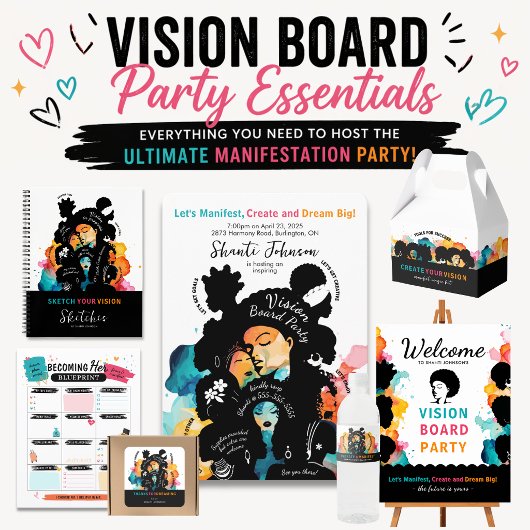 Vision Board Station Party Sign