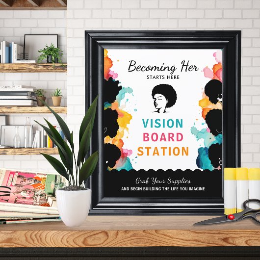 Vision Board Station Party Sign
