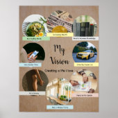 Vision Board with 8 Floating Photo Circles Poster ポスター (正面)