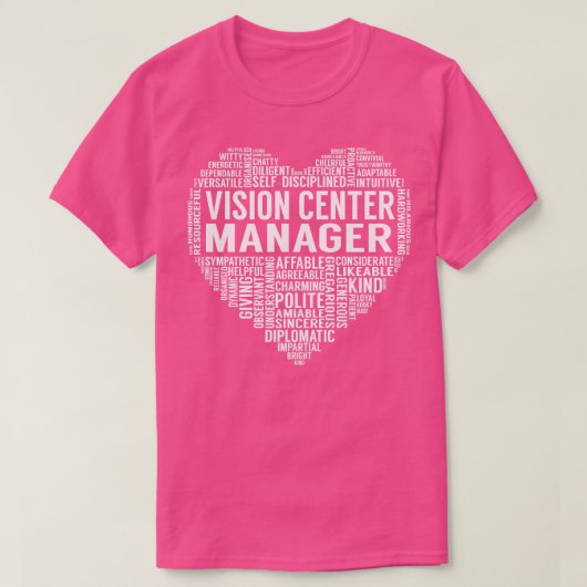 Vision Center Managerハート Tシャツ (デザイン正面)
