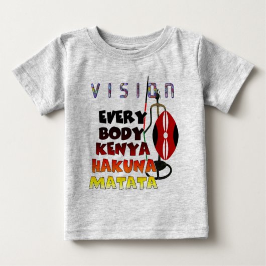 Vision Everyone Kenya Hakuna Matata ベビーTシャツ (正面)
