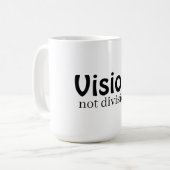 Vision, not division white コーヒーマグカップ (正面左)