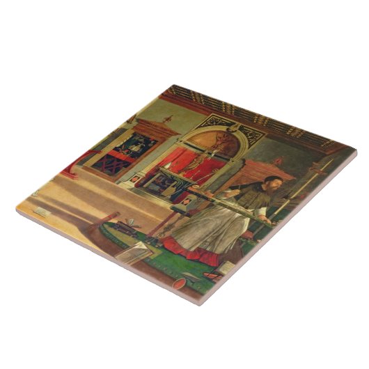 Vision of St. Augustine, 1502-08 (キャンバス上の油) ( タイル (側面)