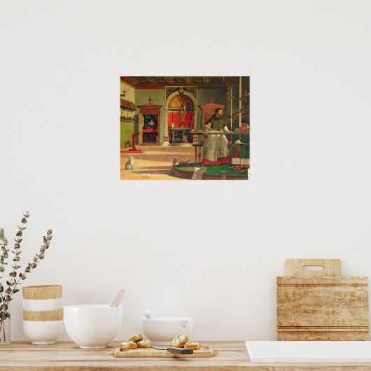 Vision of St. Augustine, 1502-08 (キャンバス上の油) ( ポスター (キッチン)