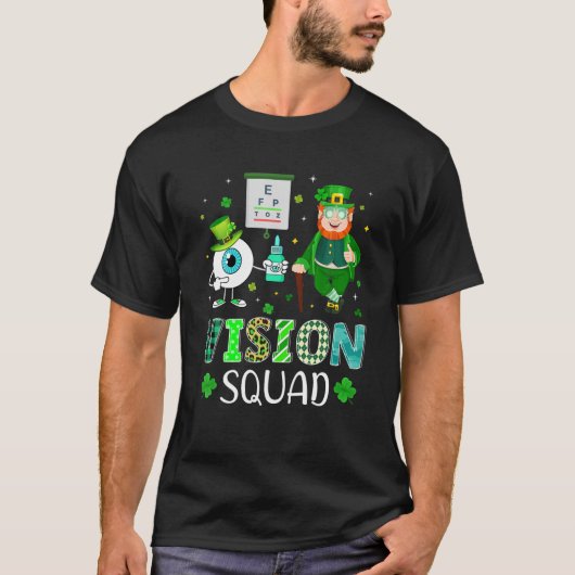 Vision Squad Leprechaun Optometrist St Patrick’S D Tシャツ (正面)