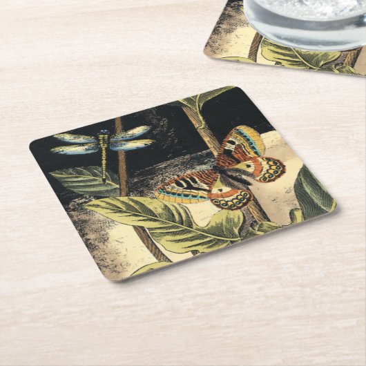 Vision Studioによる暗い自然シーン スクエアペーパーコースター (アングル)