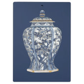 Vision Studioによる青と白の磁器の花瓶 クリップボード (裏面)