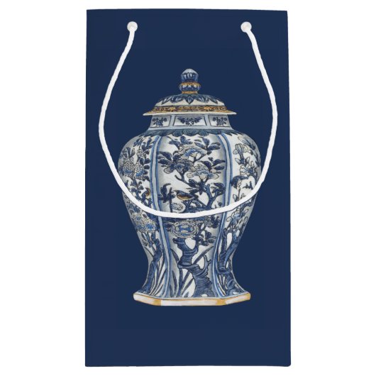 Vision Studioによる青と白の磁器の花瓶 スモールペーパーバッグ (裏面)