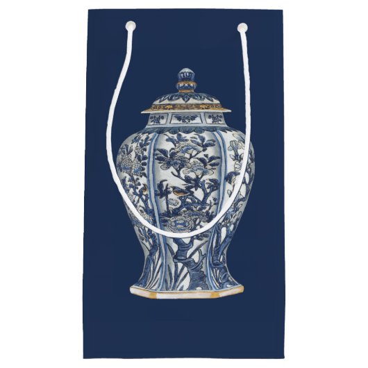 Vision Studioによる青と白の磁器の花瓶 スモールペーパーバッグ (正面)