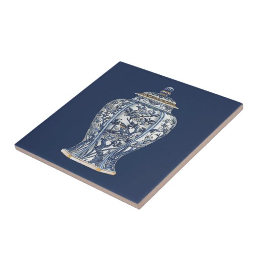 Vision Studioによる青と白の磁器の花瓶 タイル (側面)